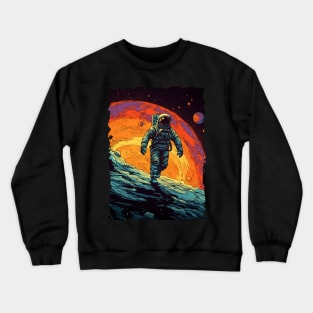 Cosmic Explorer - Colorful Pop Art Astronaut Crewneck Sweatshirt